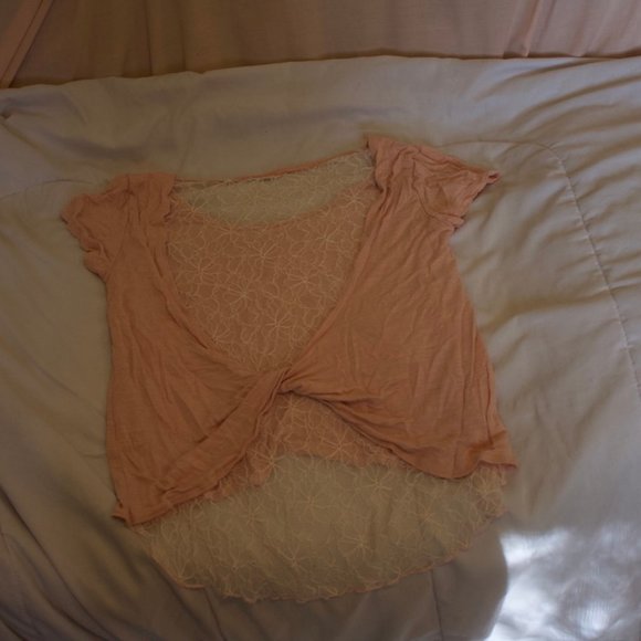 Pink Formal Top with Lace Back - Picture 2 of 3